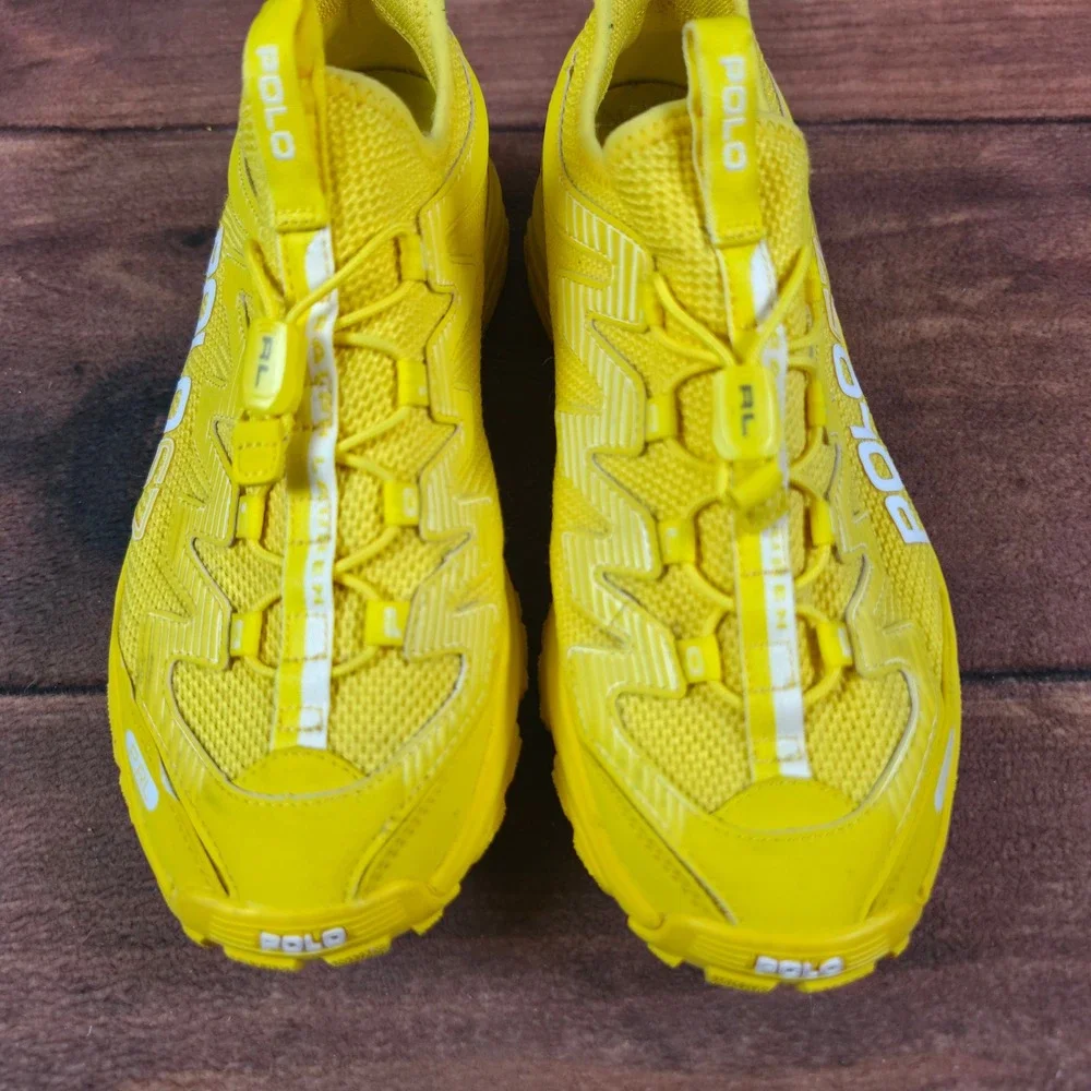 Polo Ralph Lauren Polo67 Sneakers Mens 7.5 Yellow Good Toggle Lacing Athletic